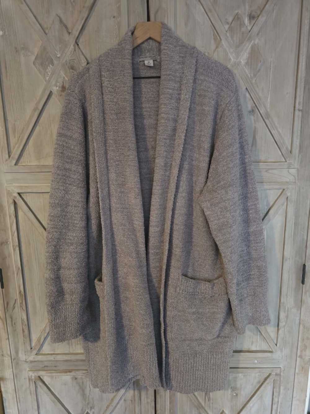 Barefoot dreams Cozy cali chic Open-Front Shawl Cardigan in Light grey